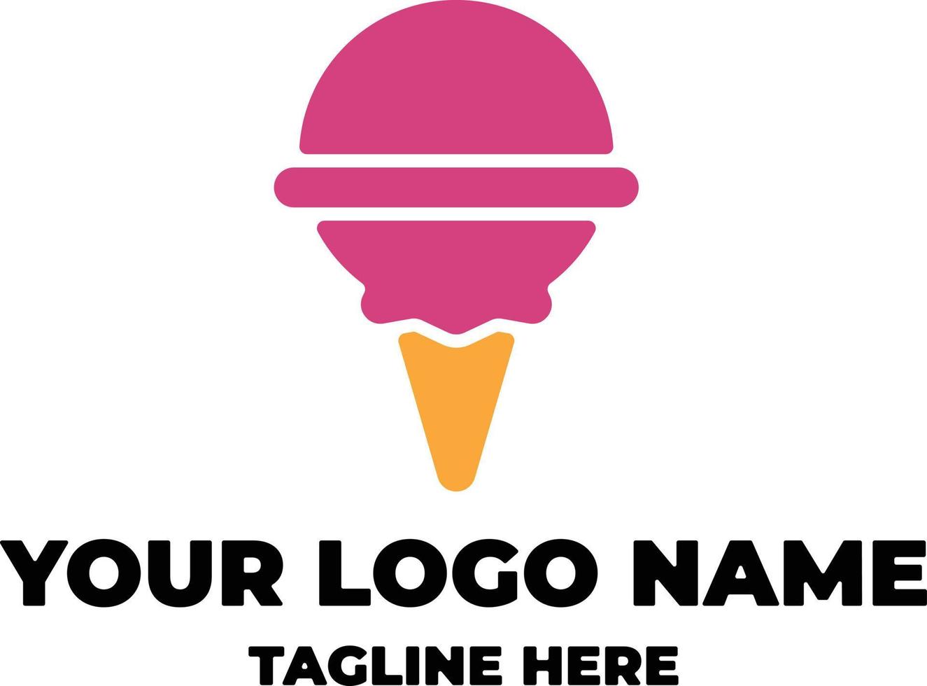 pink lollipop ice cream logo flat design vector