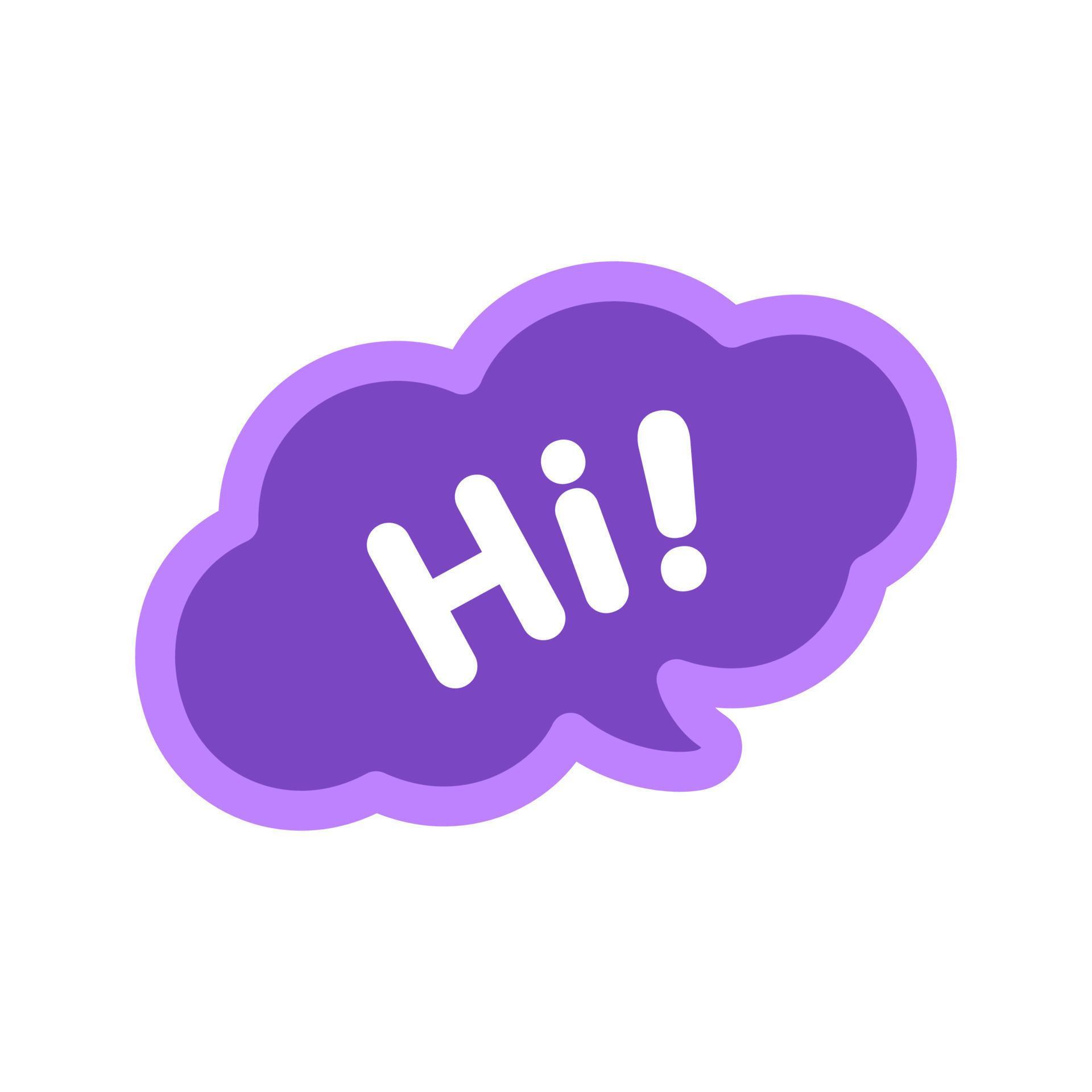 Cute Hi greeting speech bubble icon Simple flat vector illustration Cute Hi greeting speech bubble icon Simple flat vector illustration