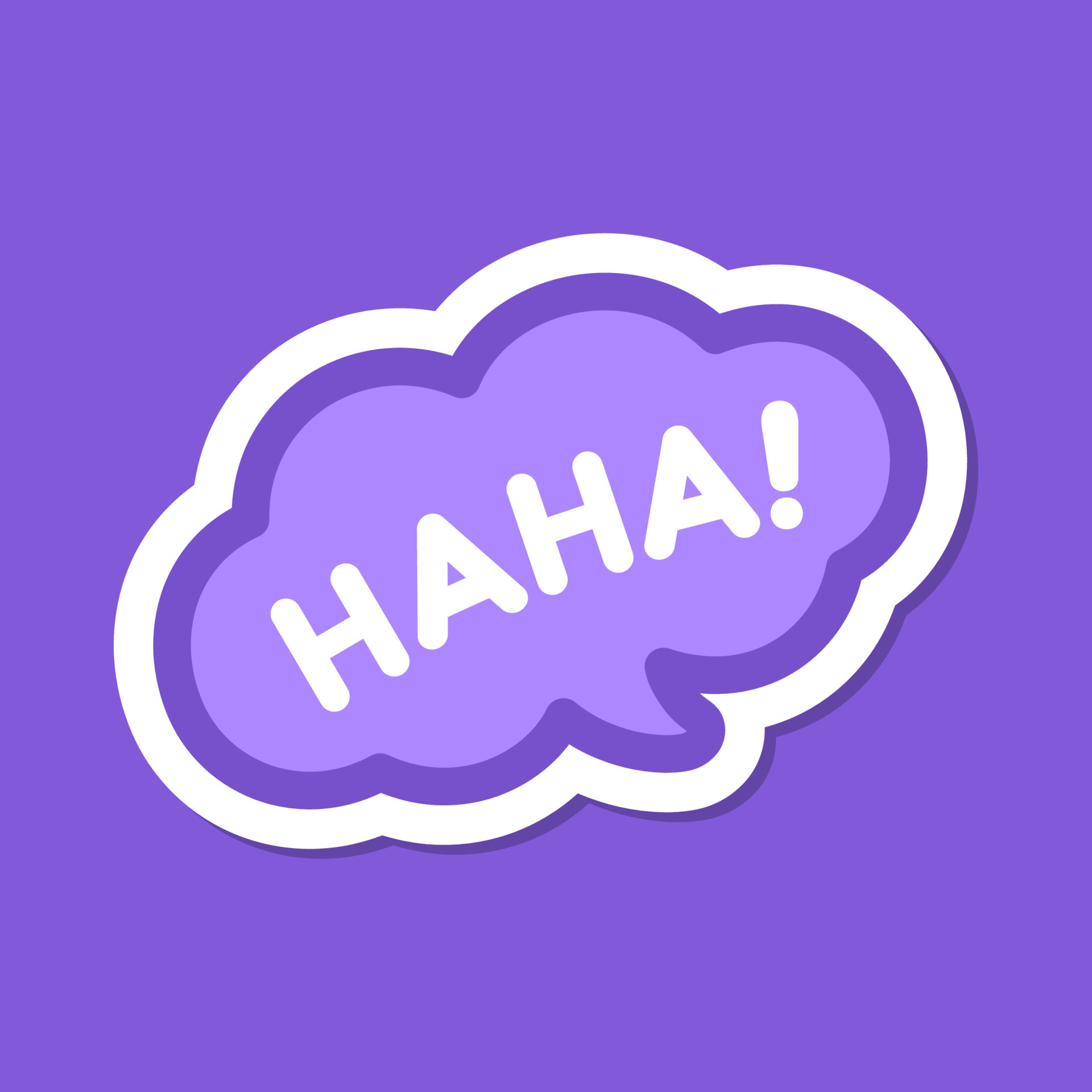 Haha laughing speech bubble sound effect icon. Cute black text ...