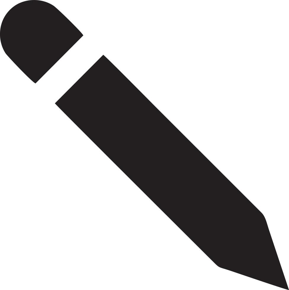 writing pen icon symbol in white background. Illustration of the sign pencil symbol vector image. EPS 10.