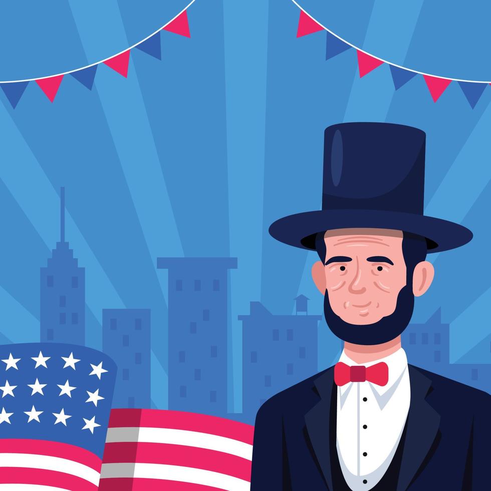 Lincoln Birthday Concept Template vector