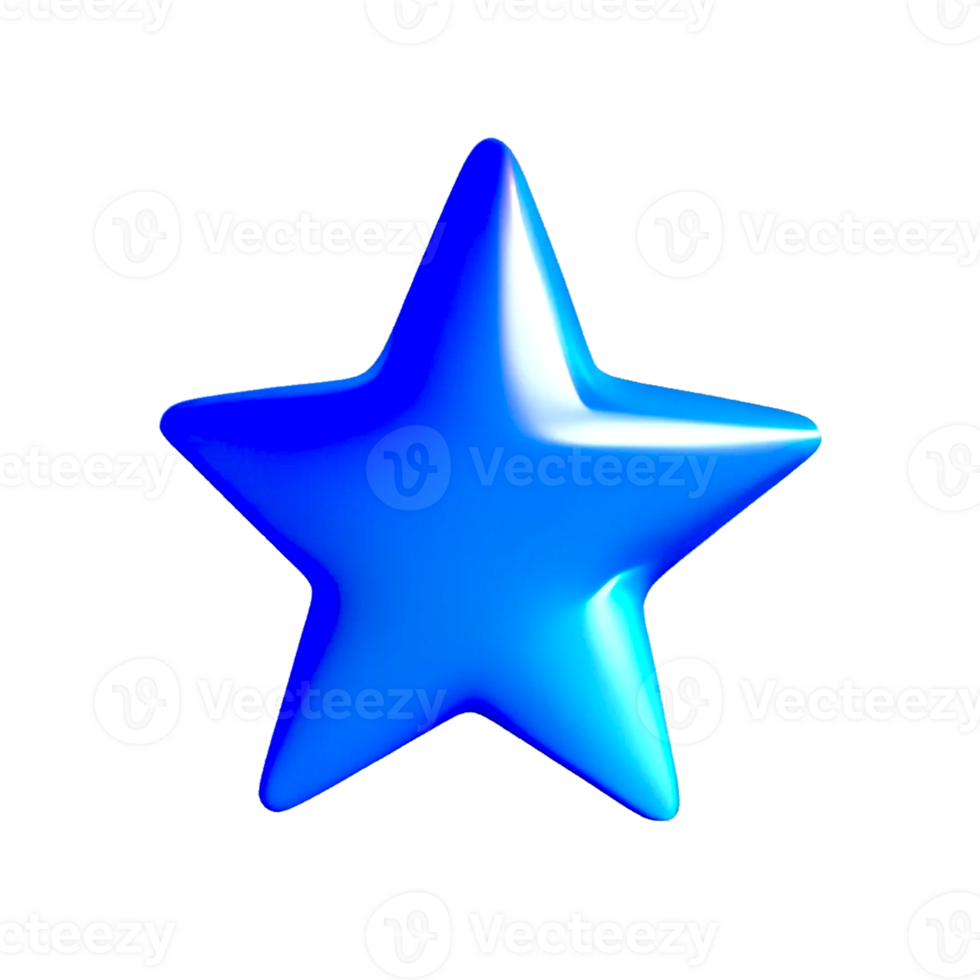 blue 3d star png