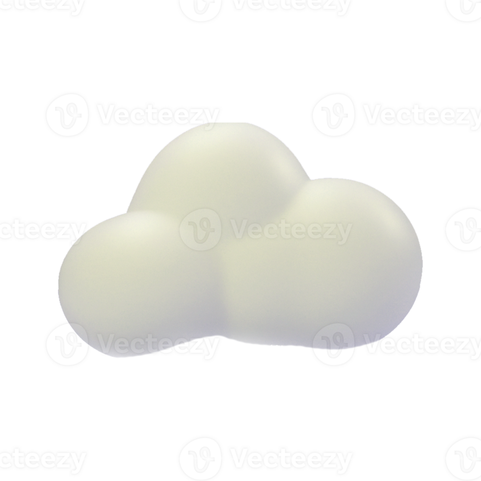 white cloud 3d rendered png