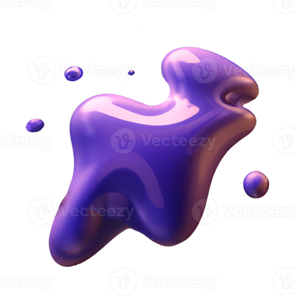3d fluid glossy shape png