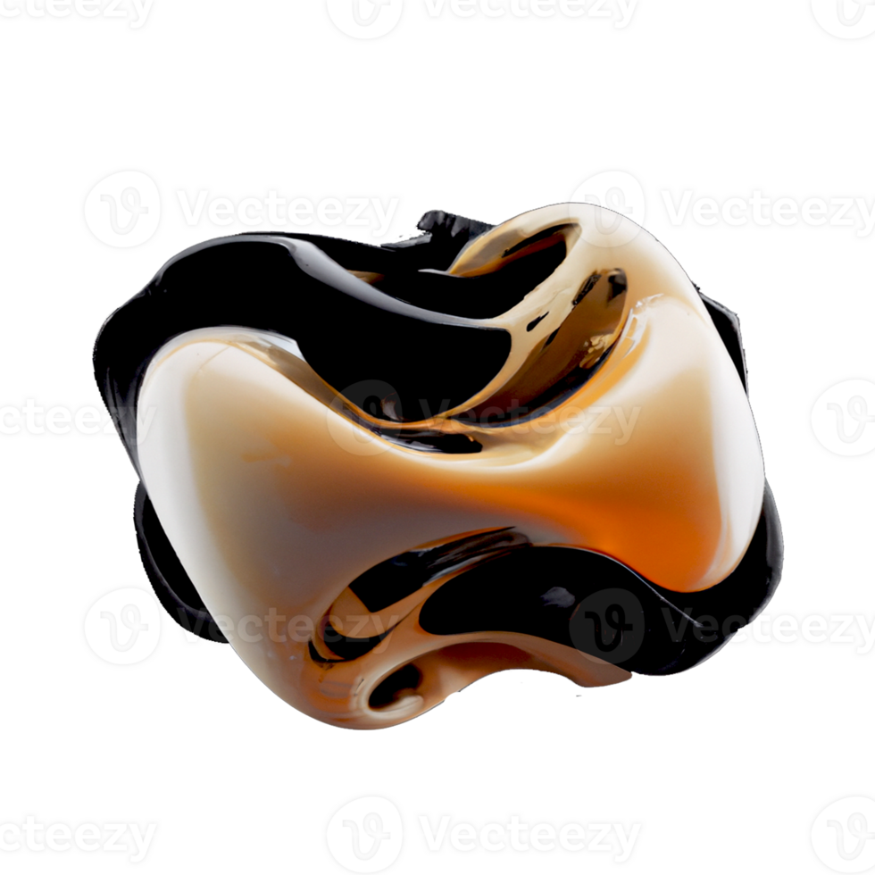 gold 3d fluid shapes png