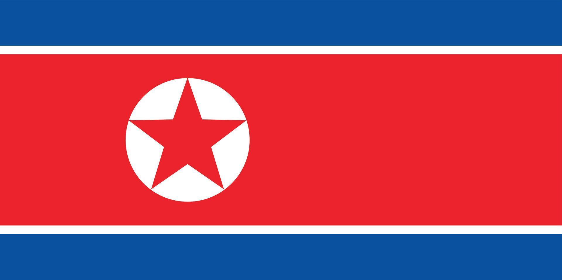 North Korea national official flag symbol, banner vector illustration.