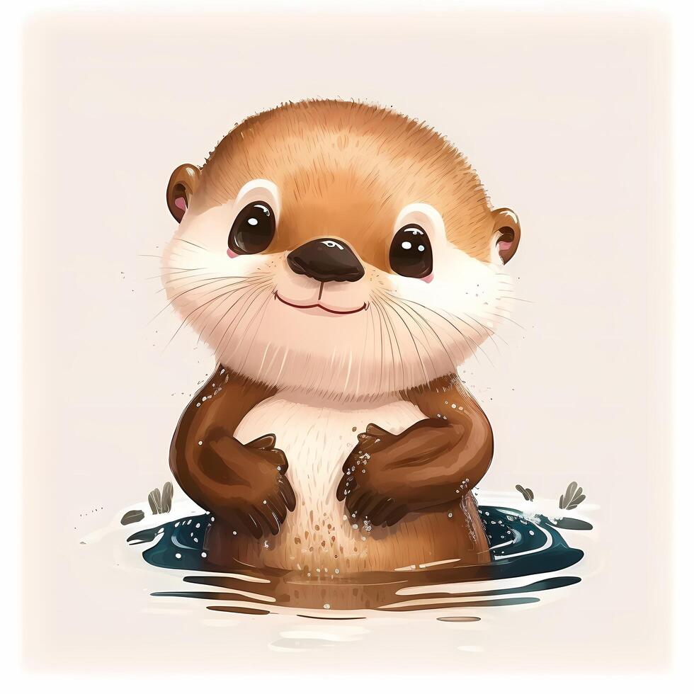 otter animal illustration photo