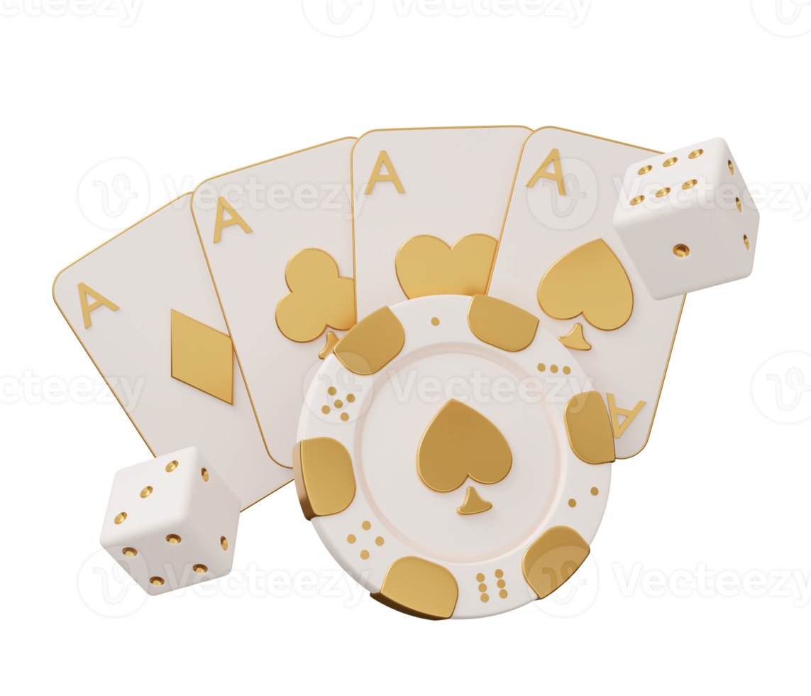casino póker oro 3d ilustración png