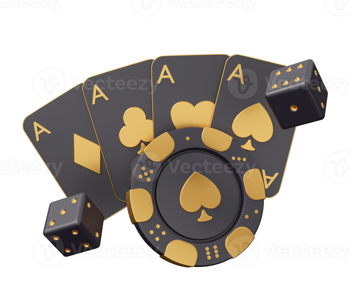 casinò poker oro 3d illustrazione png