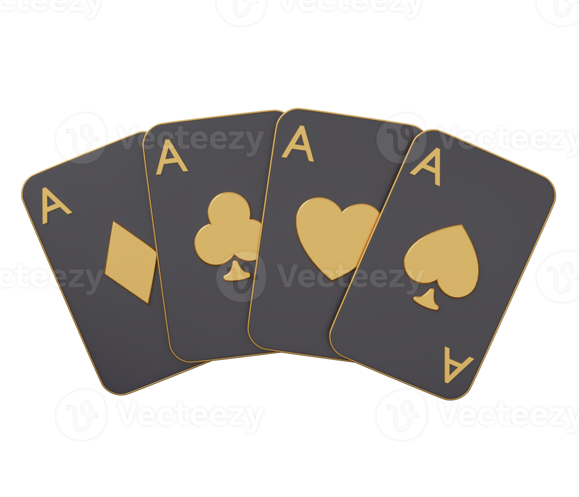 aas kaart poker gouden 3d png