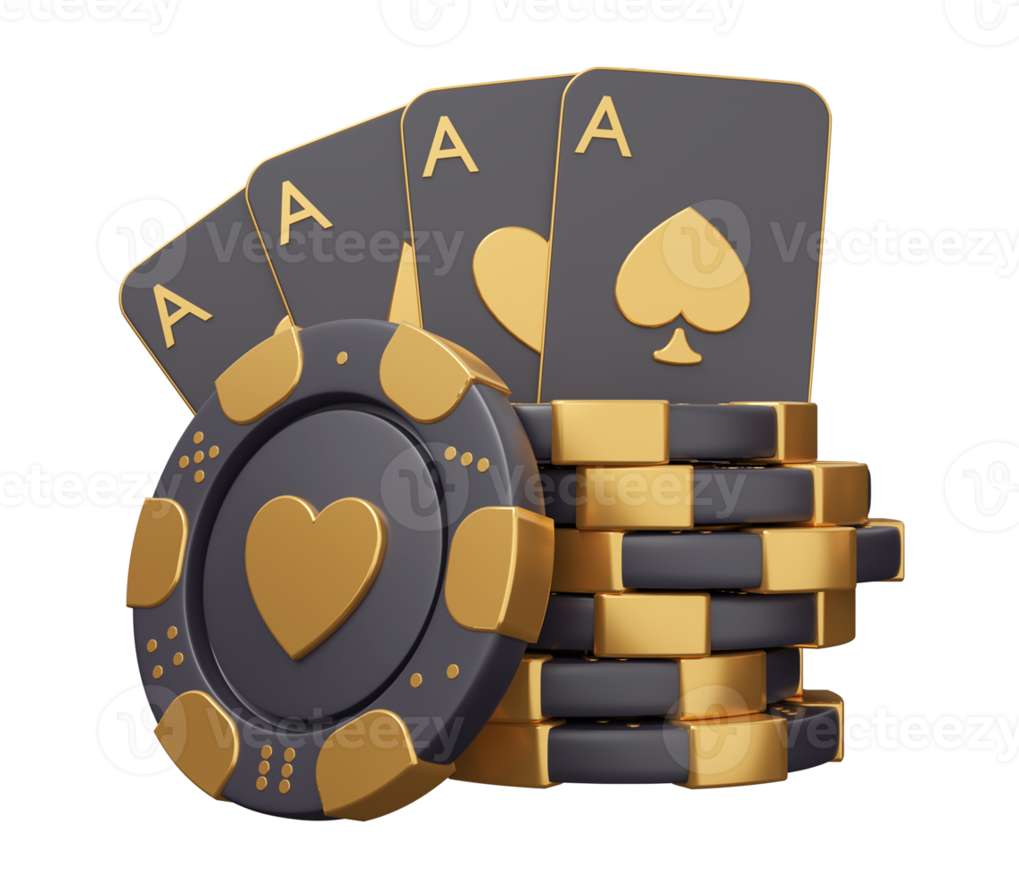 casinò poker oro 3d illustrazione png