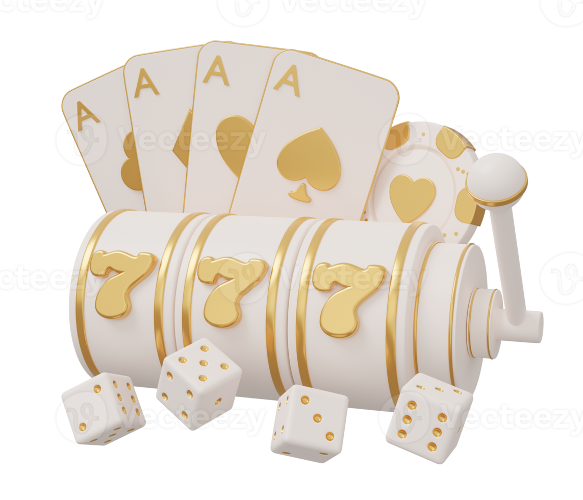 777 casino poker 3d illustration png