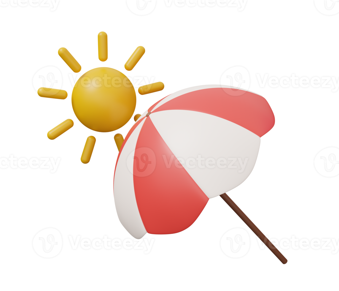 sun umbrella 3d icon png