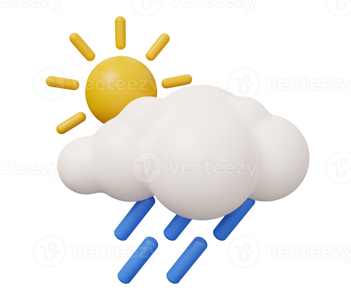 Sonne Regen Wolke 3d Wetter png