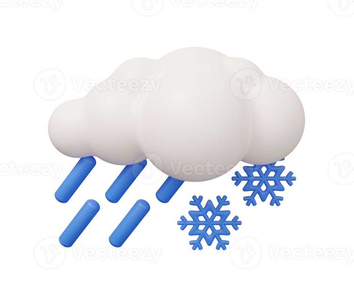 rain snow cloud 3d weather png