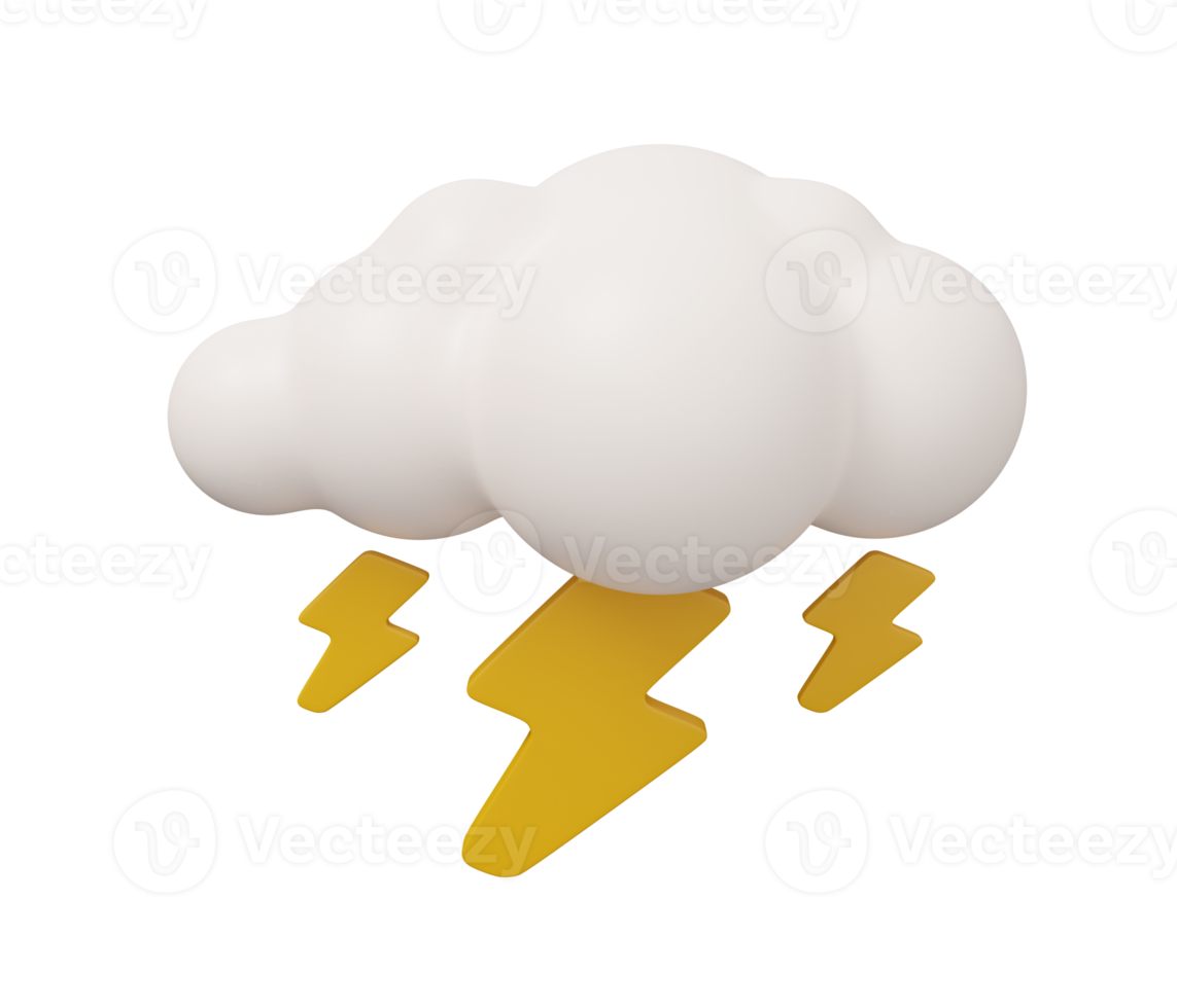 thunderbolt cloud 3d weather png