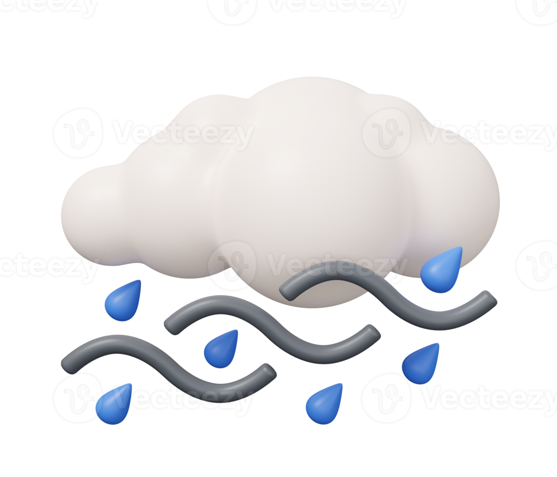 vento pioggia nube 3d tempo metereologico png