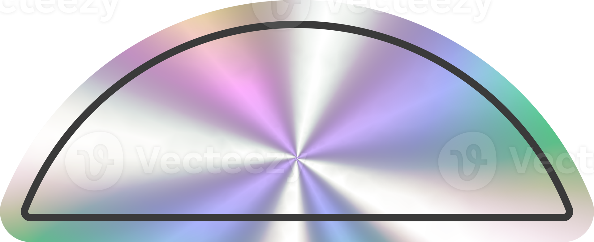 Holographic stickers semicircle shape. Hologram labels and badge empty. png