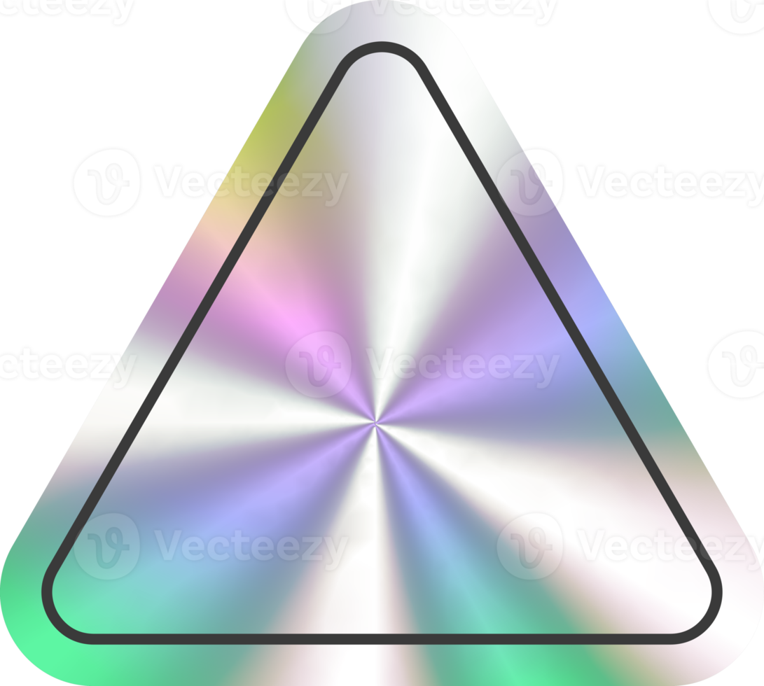 Holographic stickers triangle shape. Hologram labels and badge empty. png