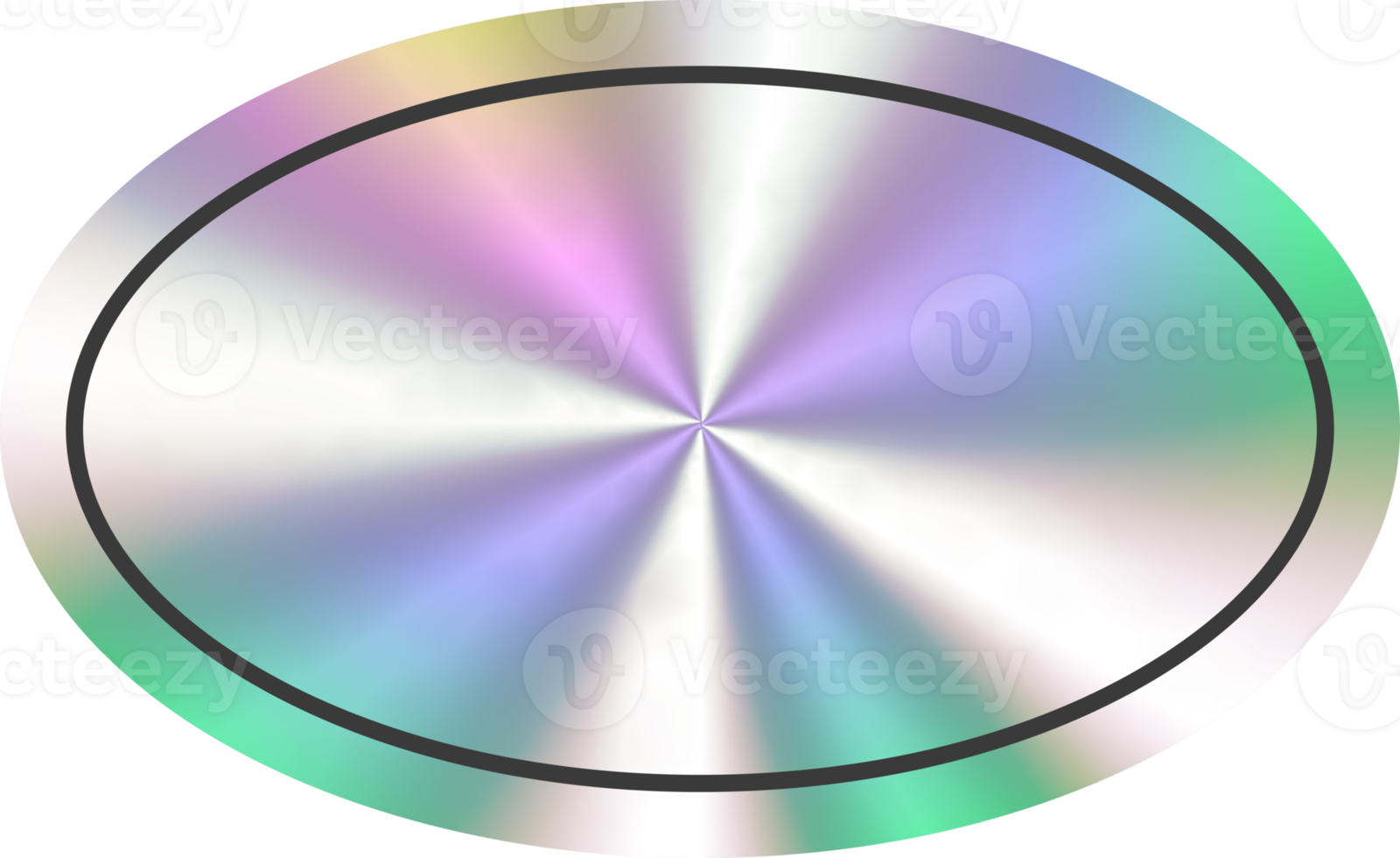 Holographic sticker oval shape. Hologram labels and badge empty. png