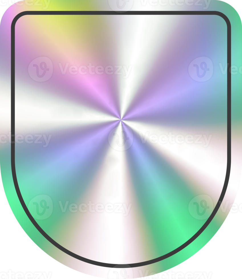 Holographic stickers shield shape. Hologram labels and badge empty. png