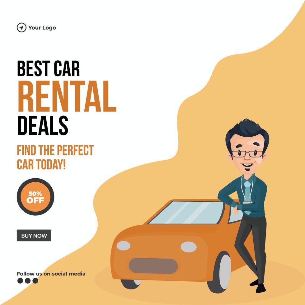 Banner design of best car rental deals template 21879551 Vector Art at