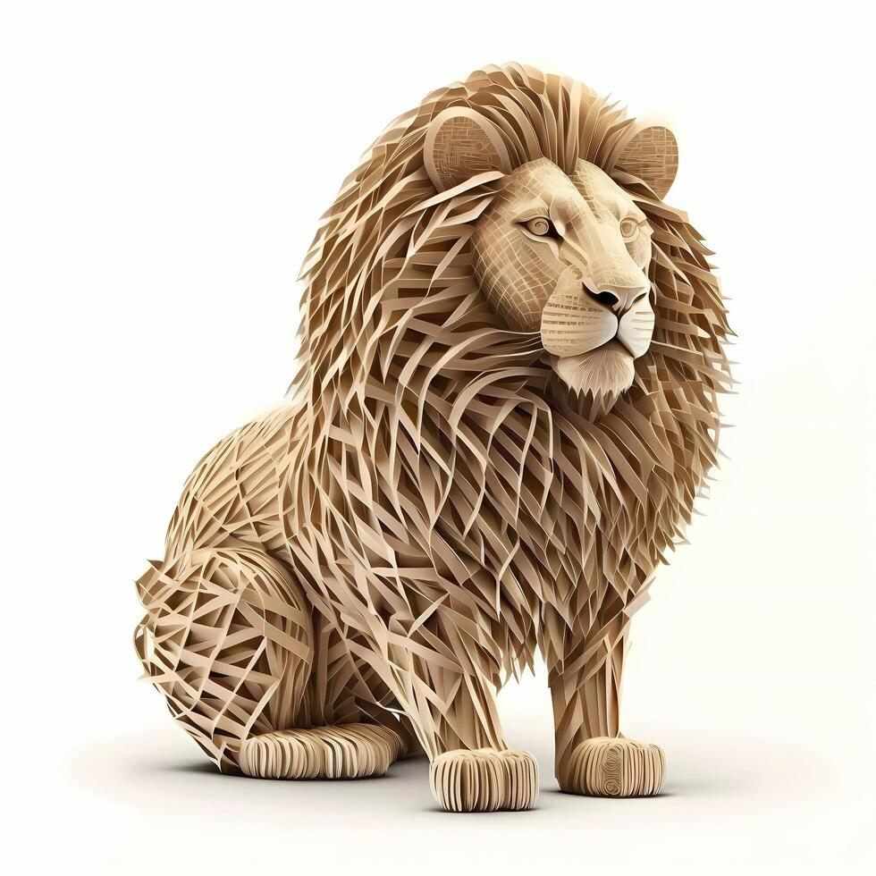 león animal ilustración ai generado foto
