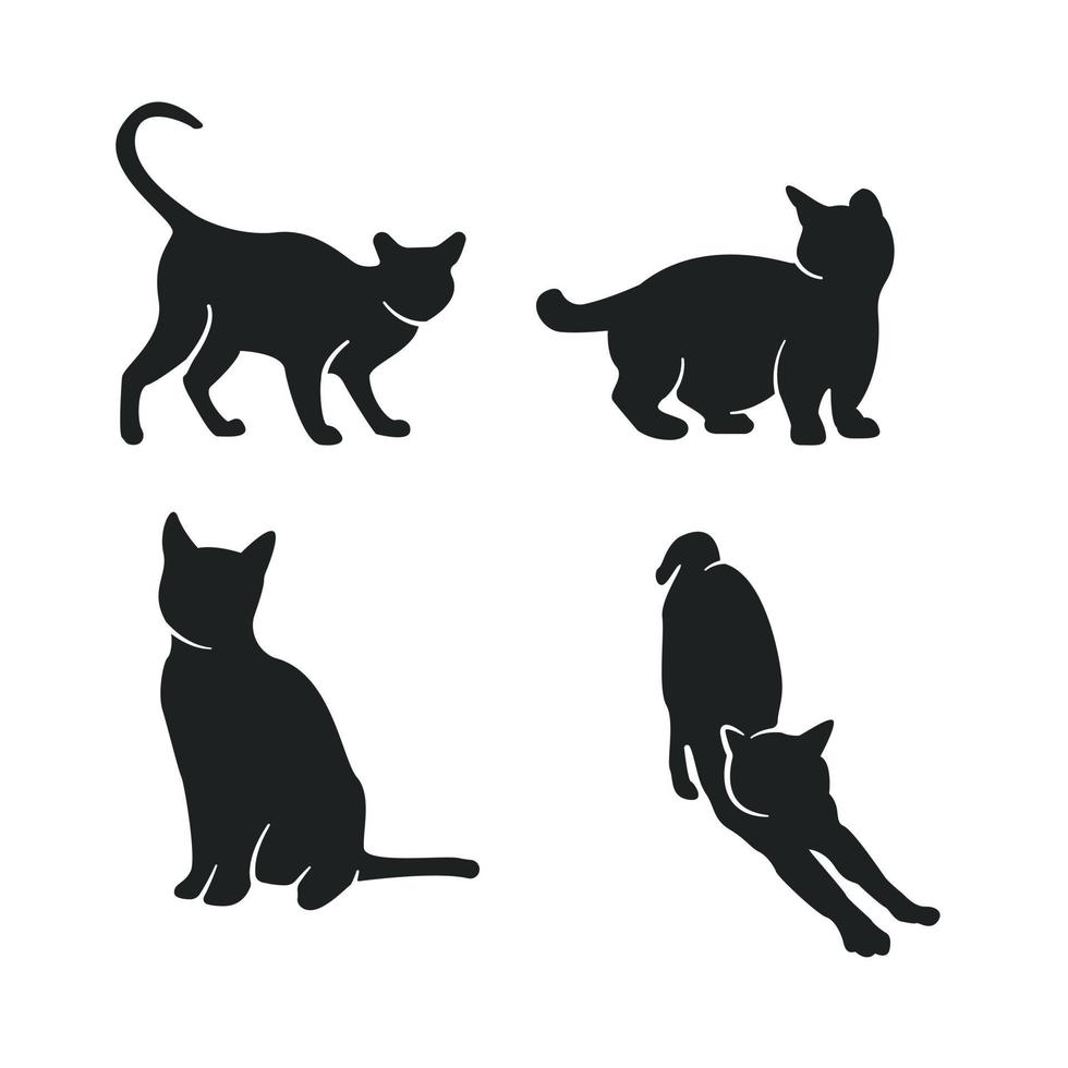 cat silhouette vector design set.