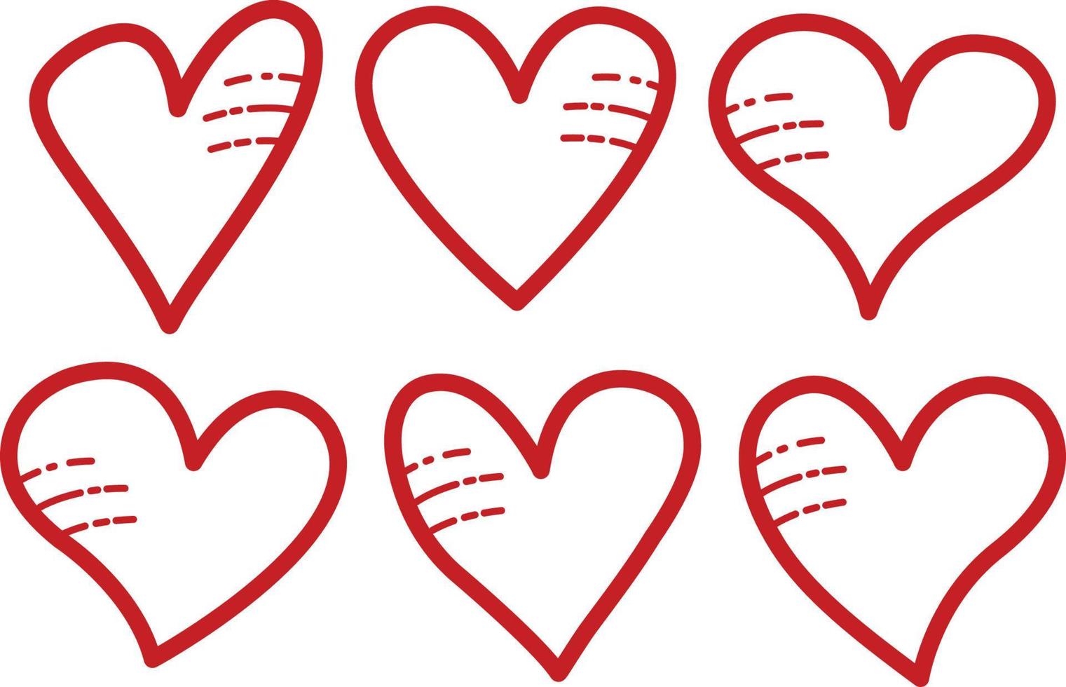 Illustration of Different Heart Styles Background vector