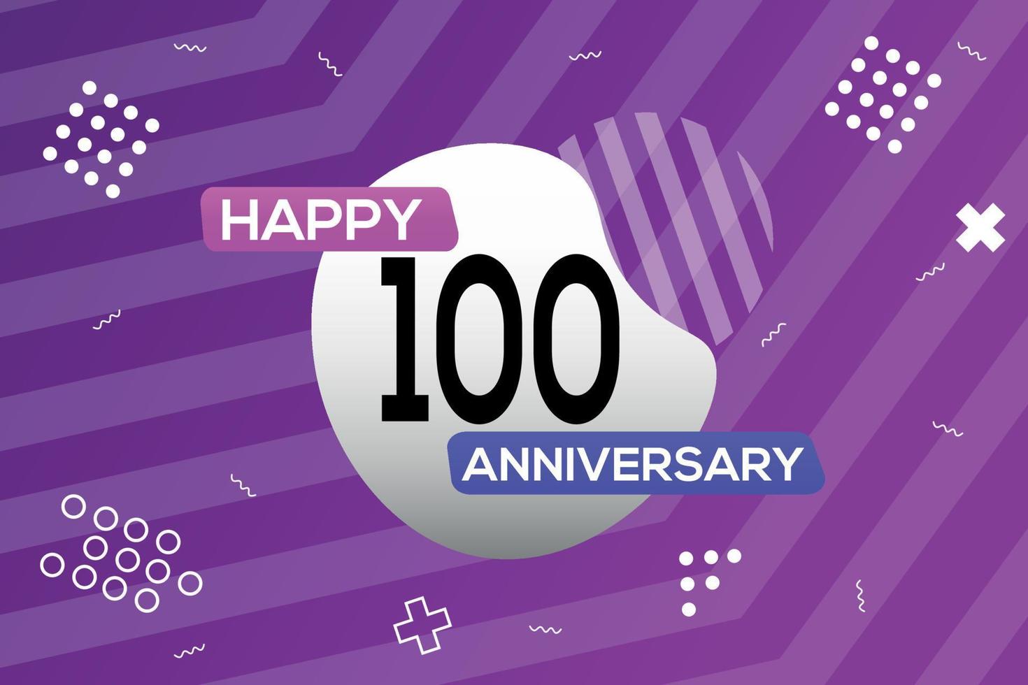 100h year anniversary logo vector design anniversary celebration with colorful geometric shapes abstract illustration