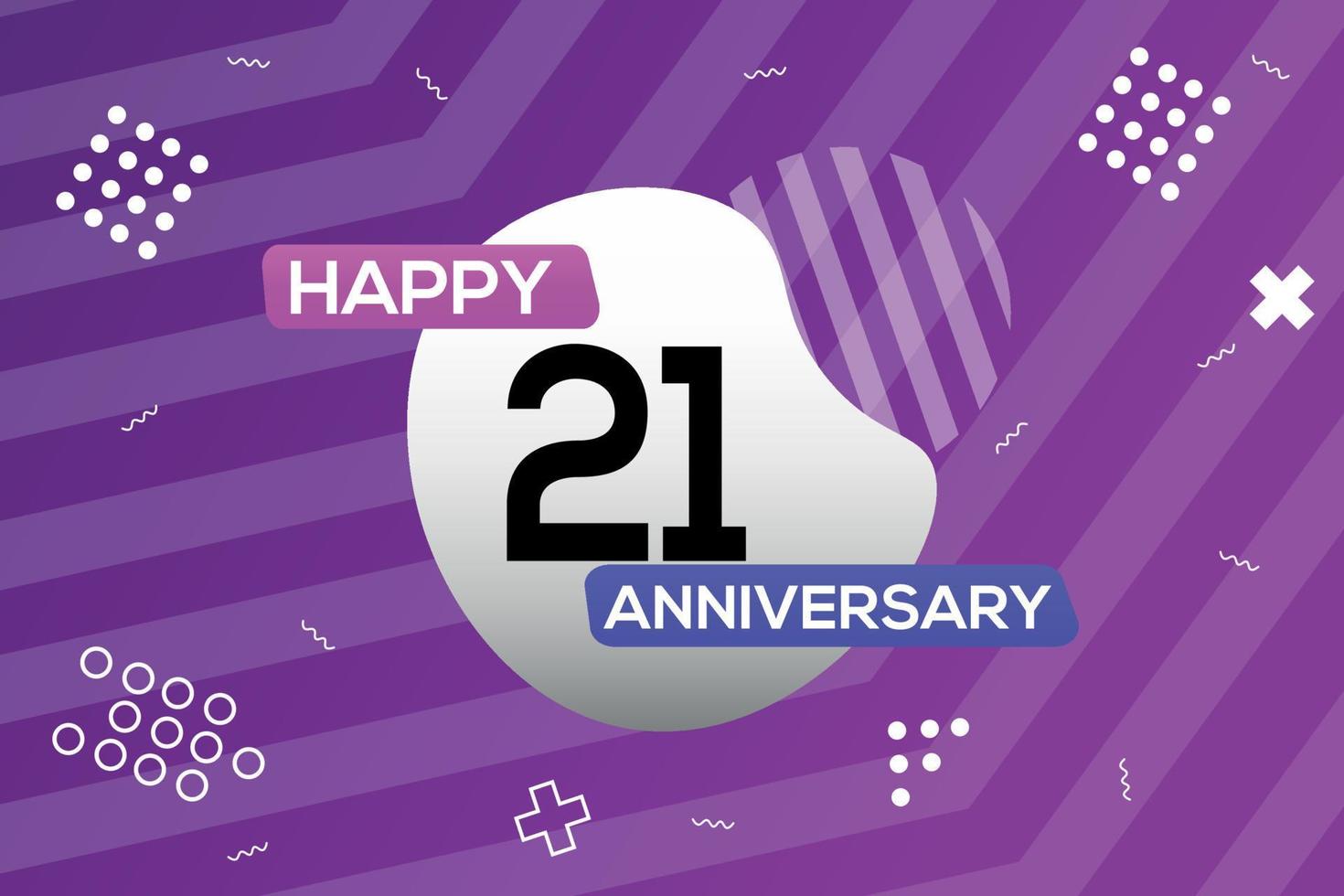 21st year anniversary logo vector design anniversary celebration with colorful geometric shapes abstract illustration