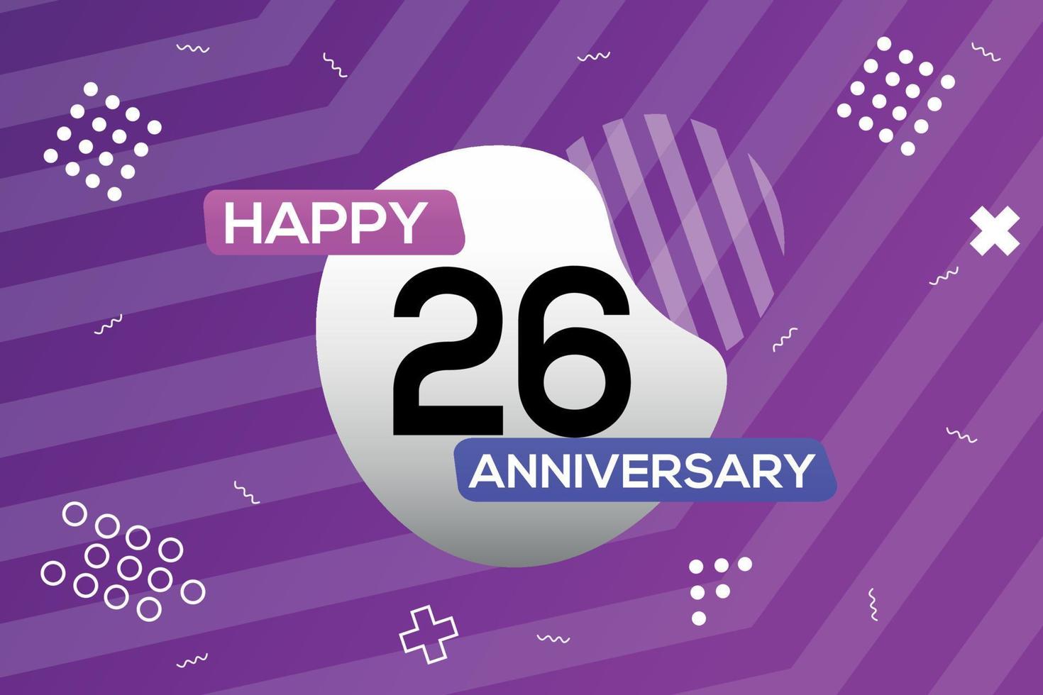 26th year anniversary logo vector design anniversary celebration with colorful geometric shapes abstract illustration