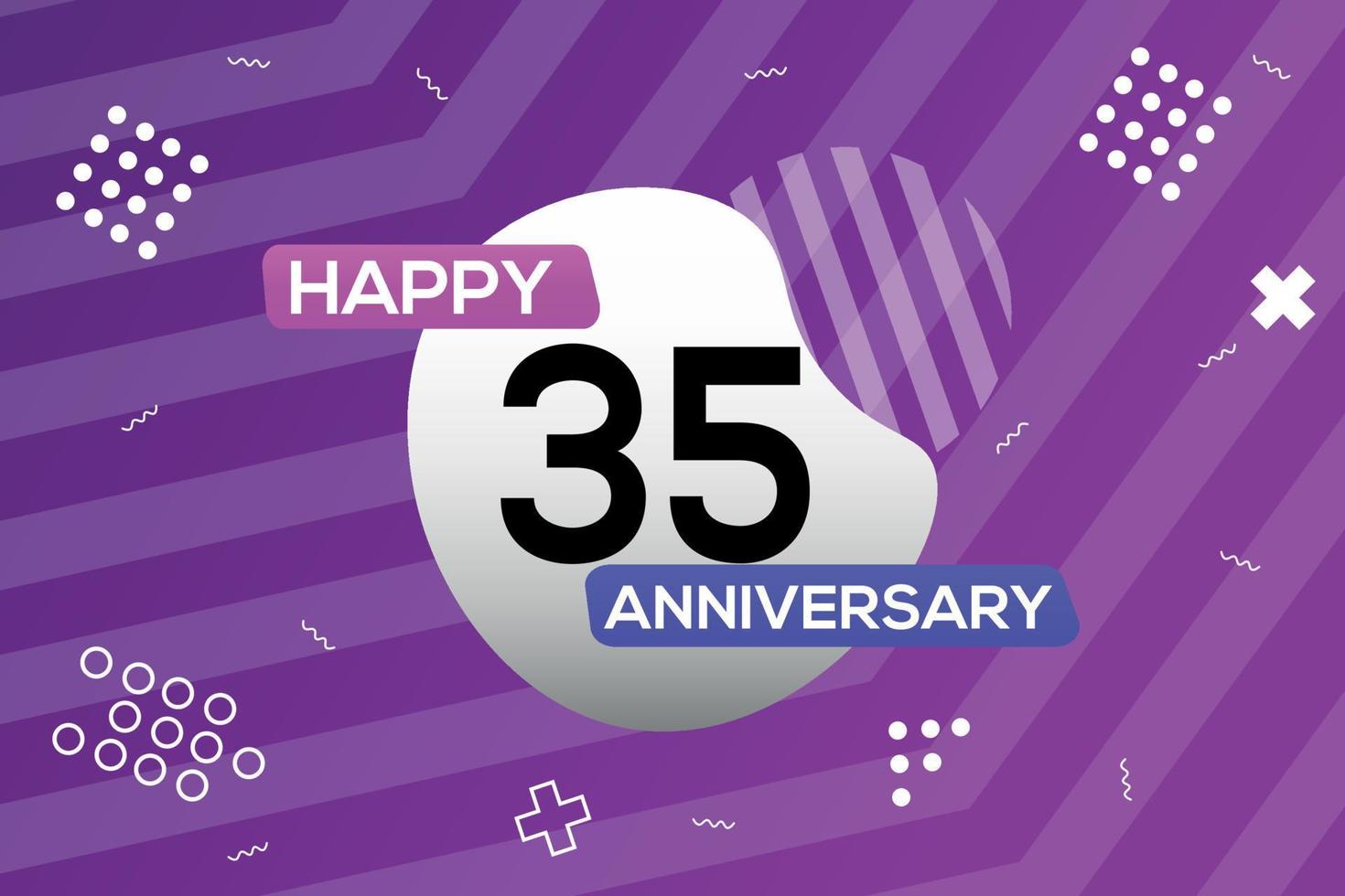 35th year anniversary logo vector design anniversary celebration with colorful geometric shapes abstract illustration