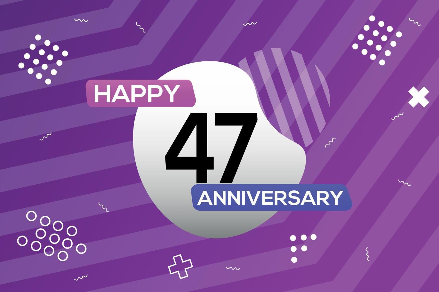 47th year anniversary logo vector design anniversary celebration with colorful geometric shapes abstract illustration