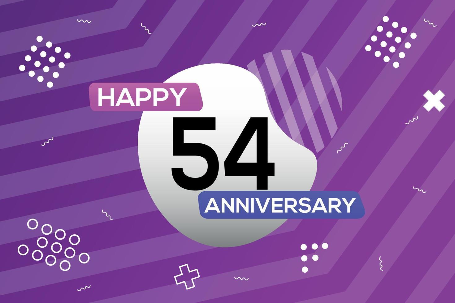 54th year anniversary logo vector design anniversary celebration with colorful geometric shapes abstract illustration