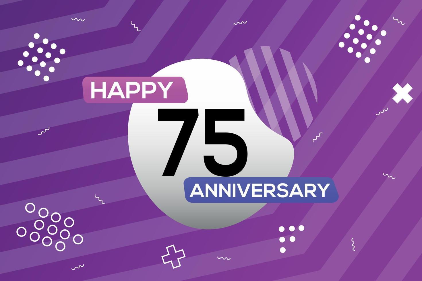 75th year anniversary logo vector design anniversary celebration with colorful geometric shapes abstract illustration