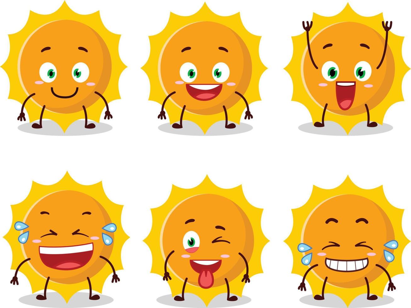 Cartoon character of sun with smile expression vector