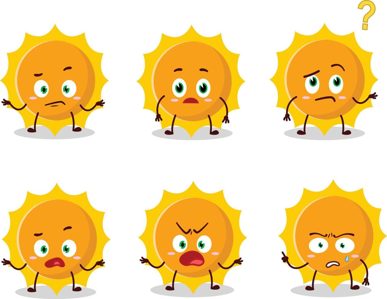 Cartoon character of sun with what expression vector