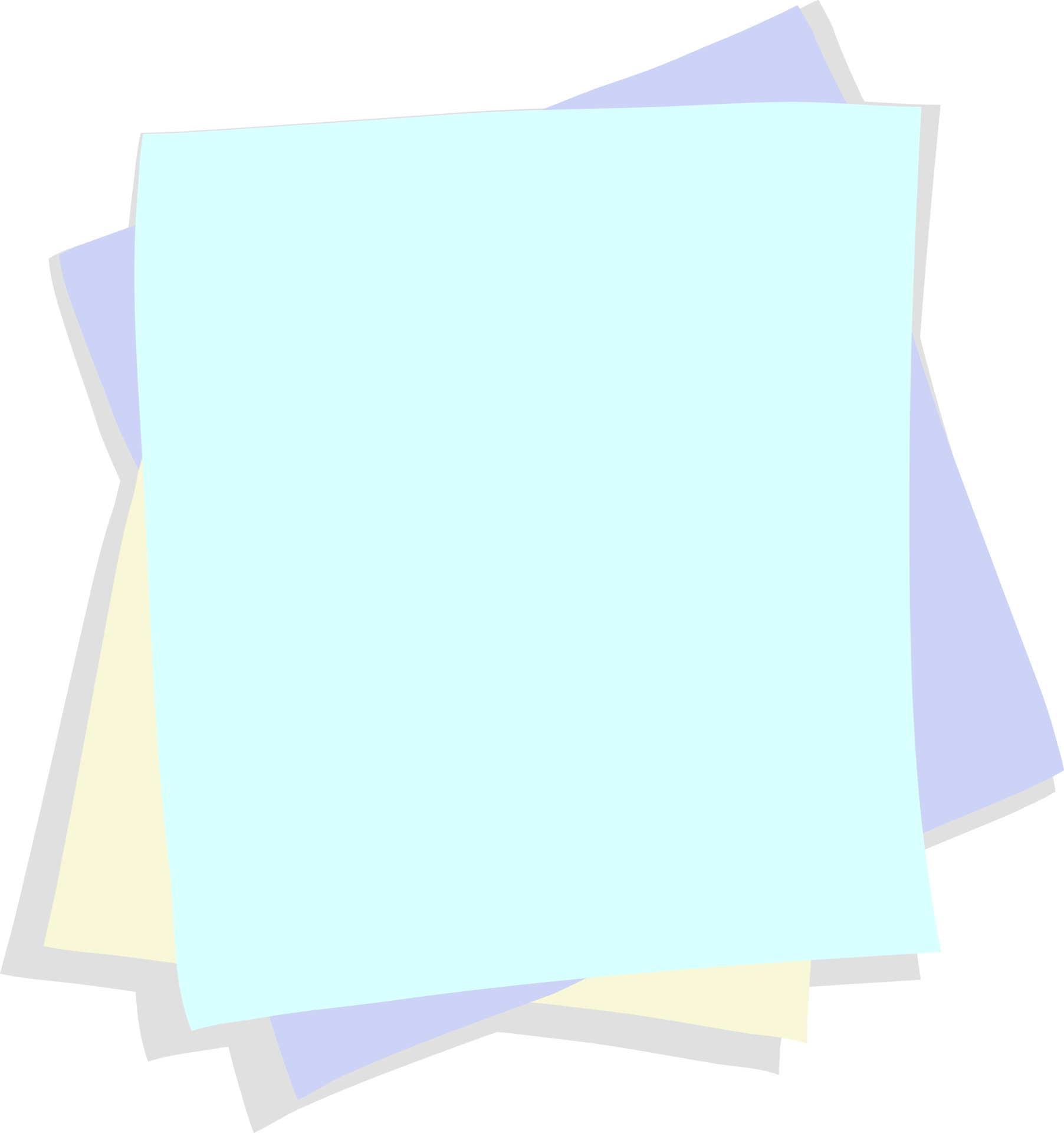 Colored post it note paper, rounded edges, sticky notes for