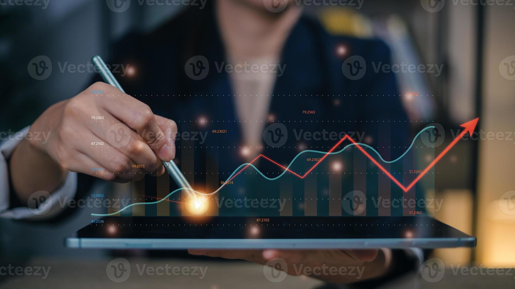 Business Intelligence concept - data analysis, management tools, intelligence, corporate strategy creation, data-driven decision making. photo