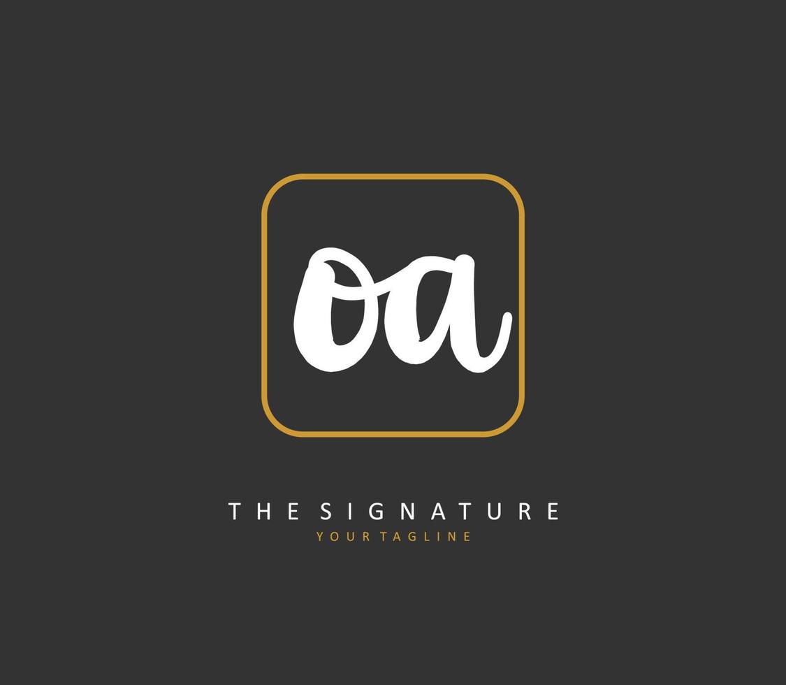 O A OA Initial letter handwriting and  signature logo. A concept handwriting initial logo with template element. vector