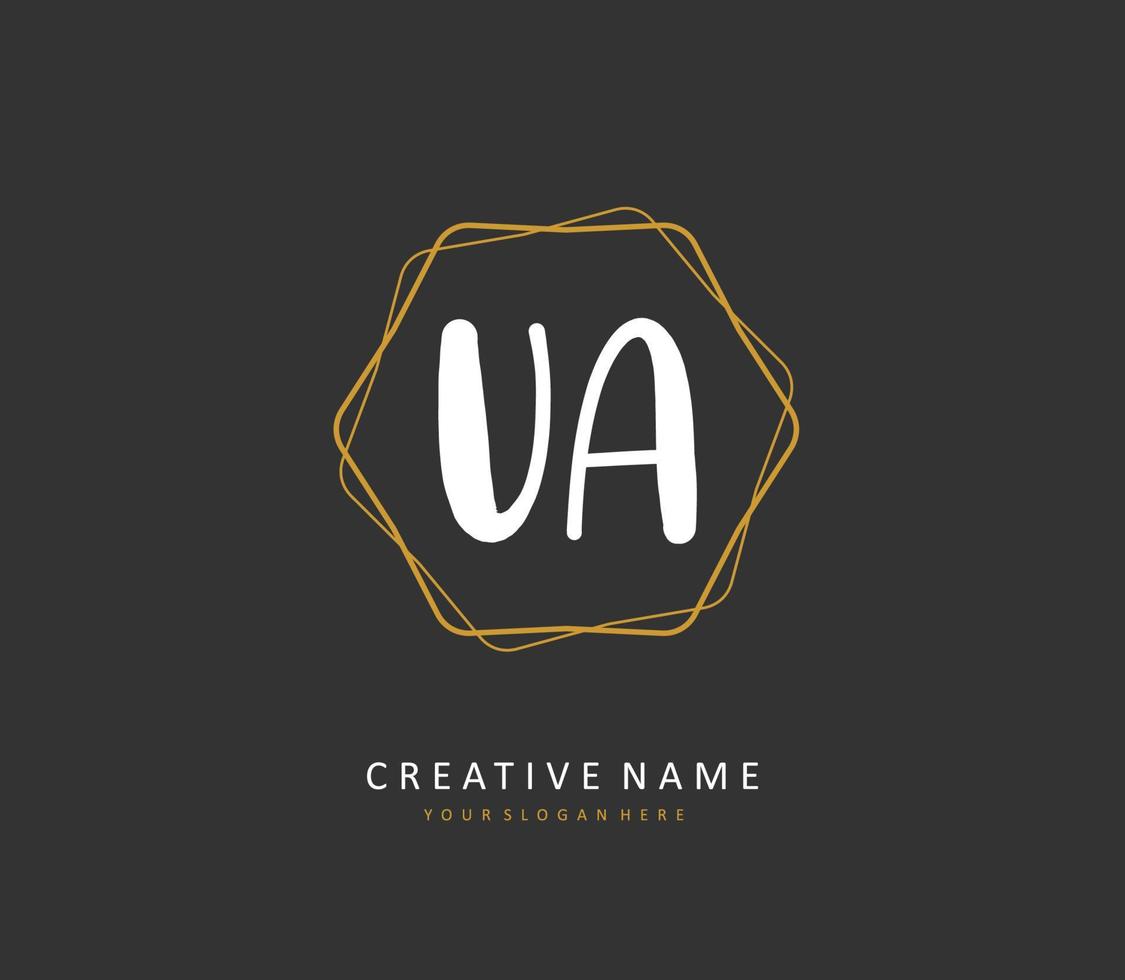 U A UA Initial letter handwriting and  signature logo. A concept handwriting initial logo with template element. vector