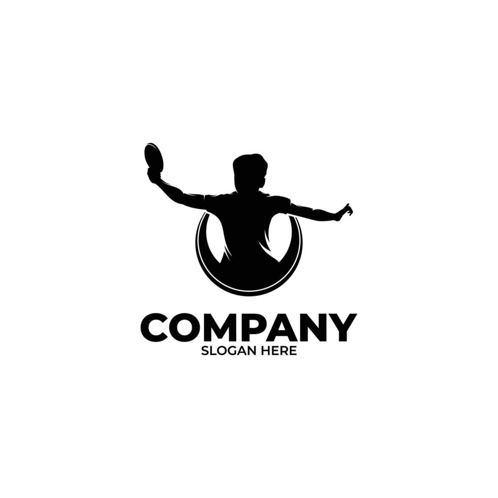 Tennis table player logo design vector