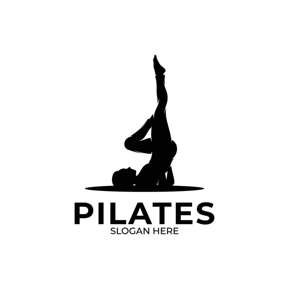 silueta de pilates logo diseño inspiración vector