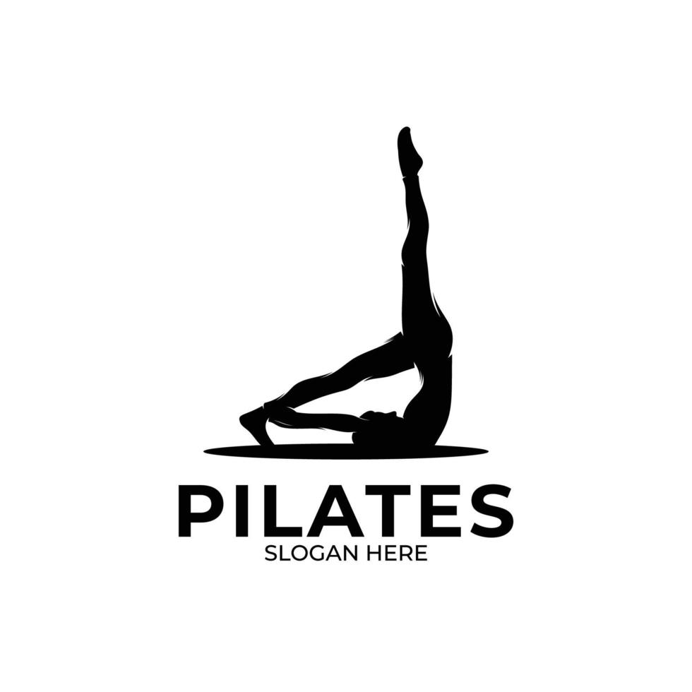 silueta de pilates logo diseño inspiración vector