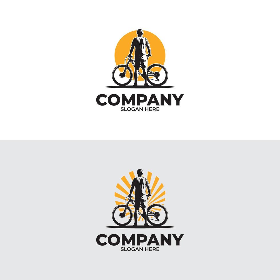 Road bike logo design inspiration vector