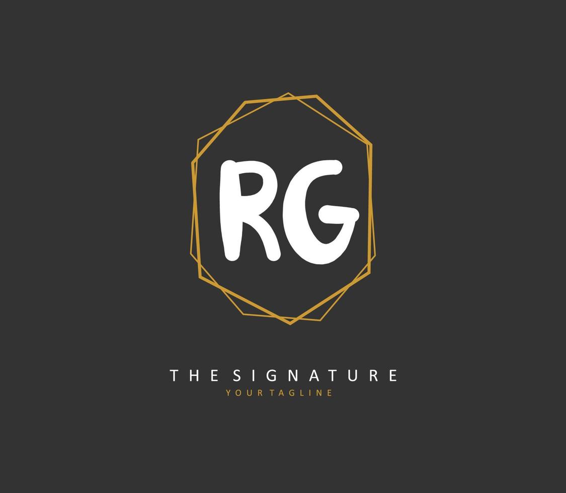 RG Initial letter handwriting and  signature logo. A concept handwriting initial logo with template element. vector