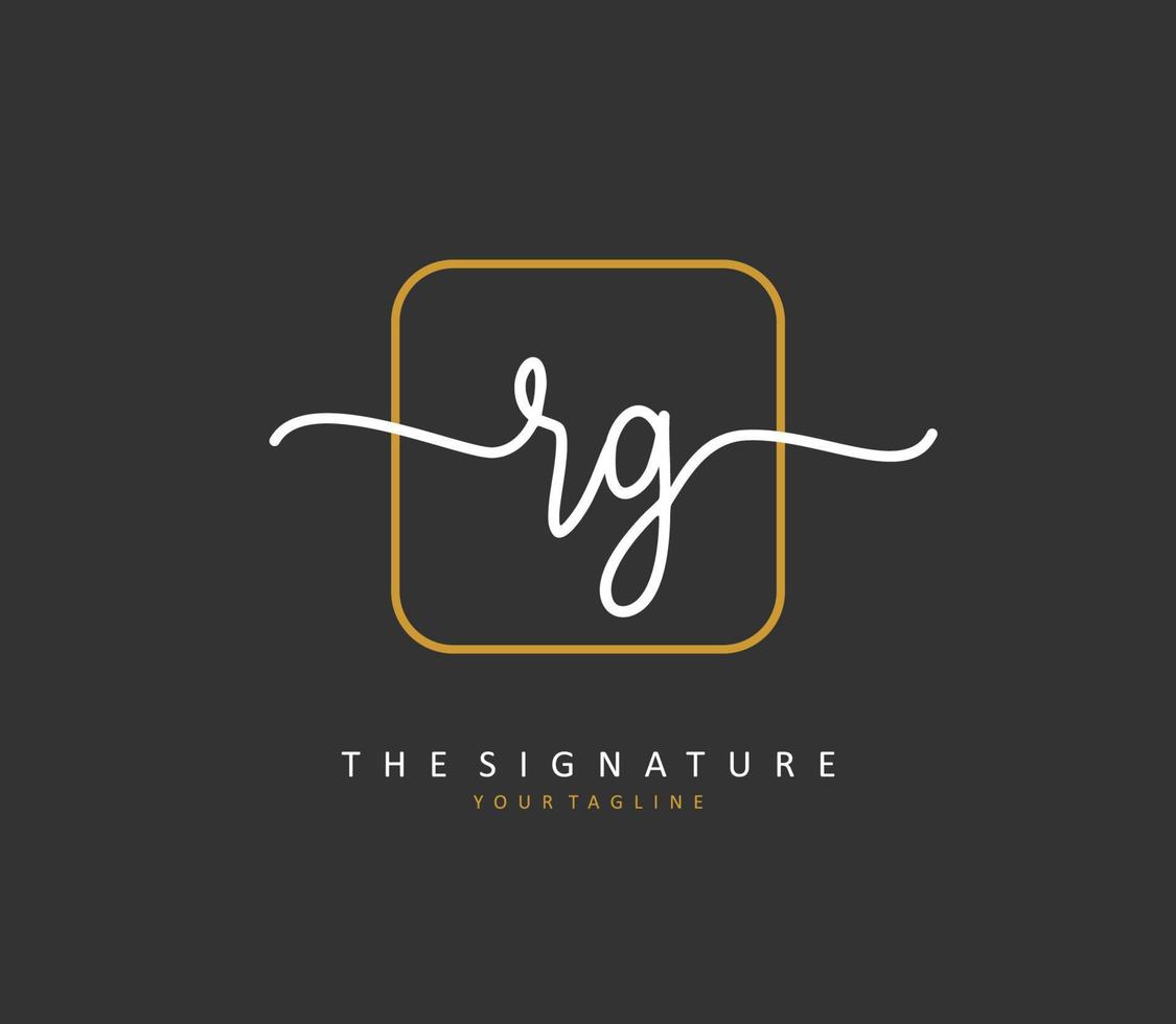 RG Initial letter handwriting and  signature logo. A concept handwriting initial logo with template element. vector