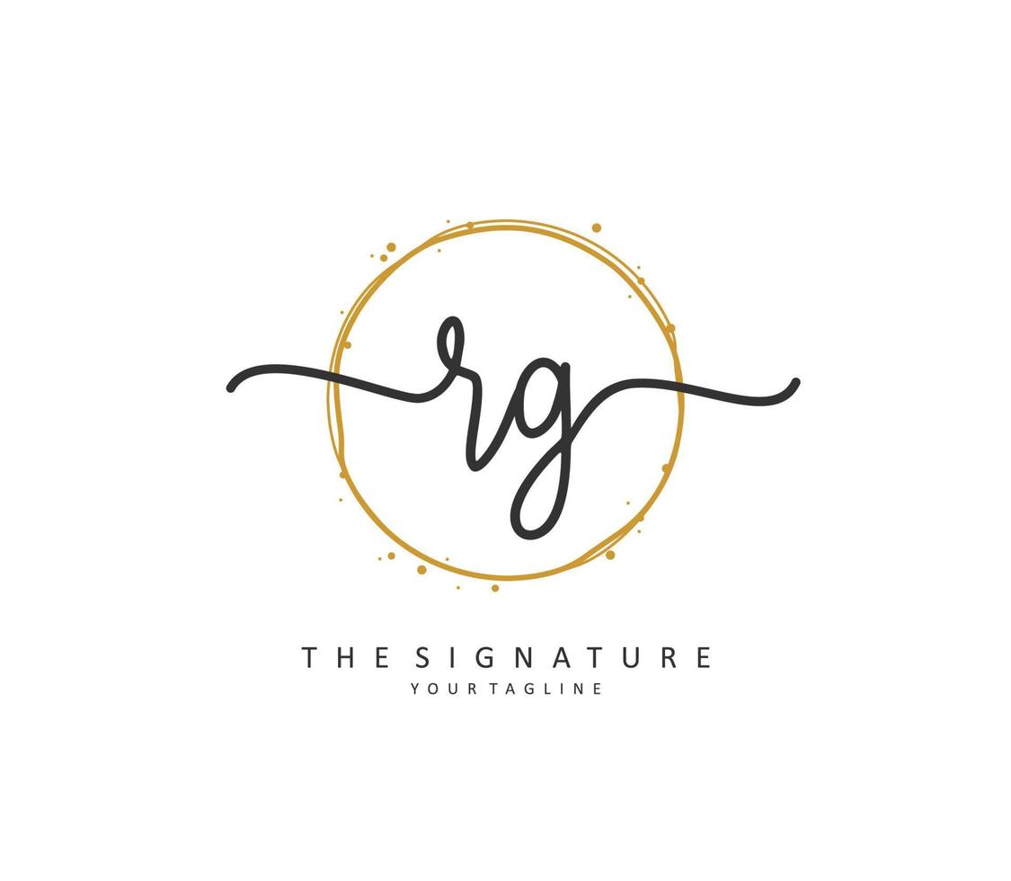 RG Initial letter handwriting and  signature logo. A concept handwriting initial logo with template element. vector