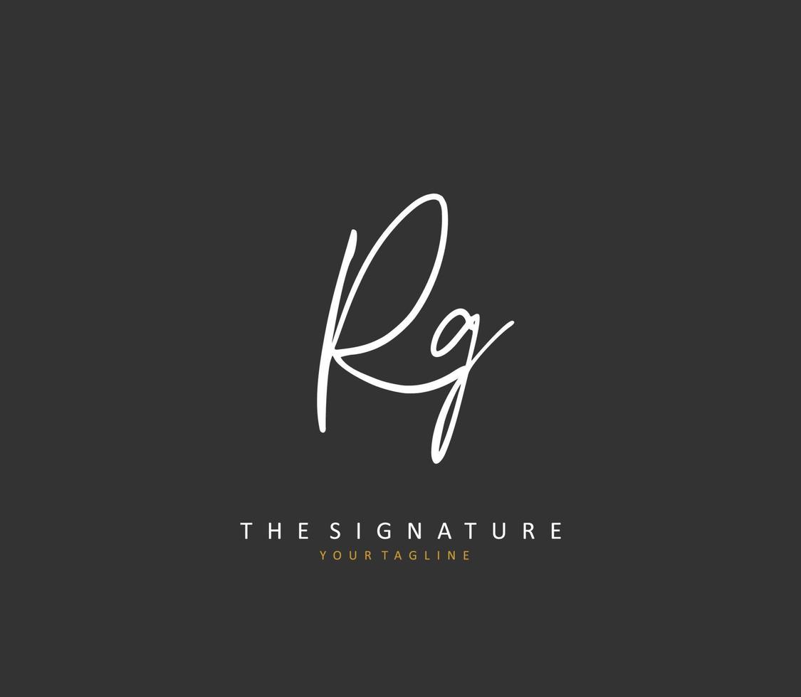 RG Initial letter handwriting and  signature logo. A concept handwriting initial logo with template element. vector